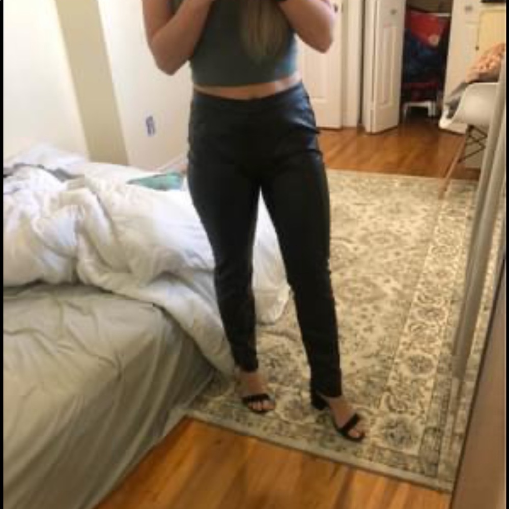 Faux leather pants